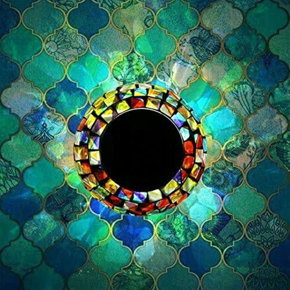 SunKite Solar Table Lights Outdoor Indoor Color Changing Crackle Crystal Glass Night Lights,Waterproof Solar Powered Mosaic Glass Ball Lamp,for Home
