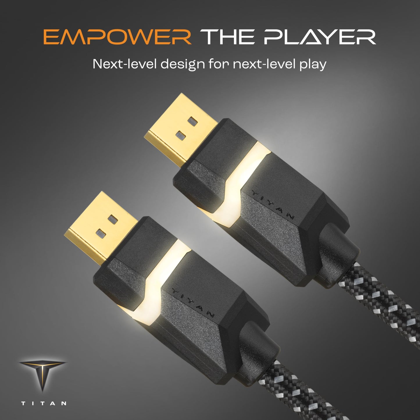 Titan DisplayPort Cable with LED Gaming Light, 2.0 DP Cable, 16K with 8K@120Hz and 4K@240Hz, 6 Ft Braided High Speed Display Port Cable, 80Gbps Data