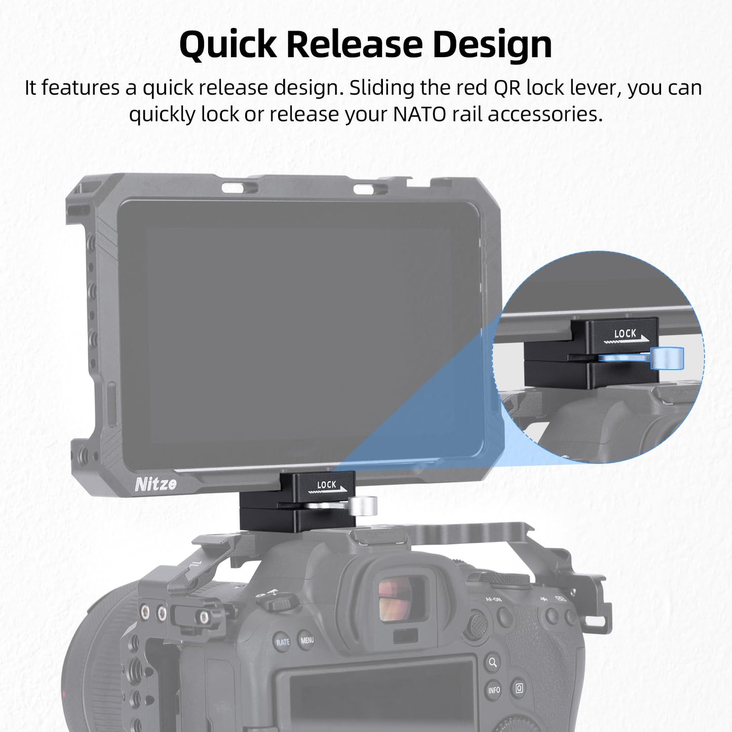 Nitze Quick Release NATO Clamp, with 1/4" Screws and Removable Locating Pins - NF49D