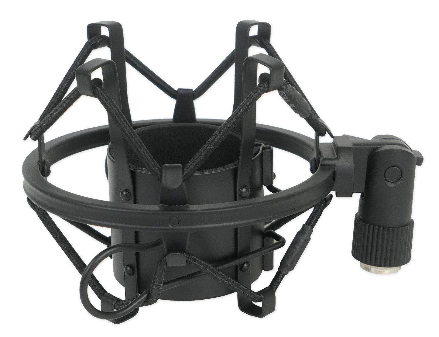 Rockville R-Shock Black Metal Shock Mount for Studio Condenser Microphones, 43-48mm Fit, Anti-Vibration Design, Durable Build, for Podcasting and