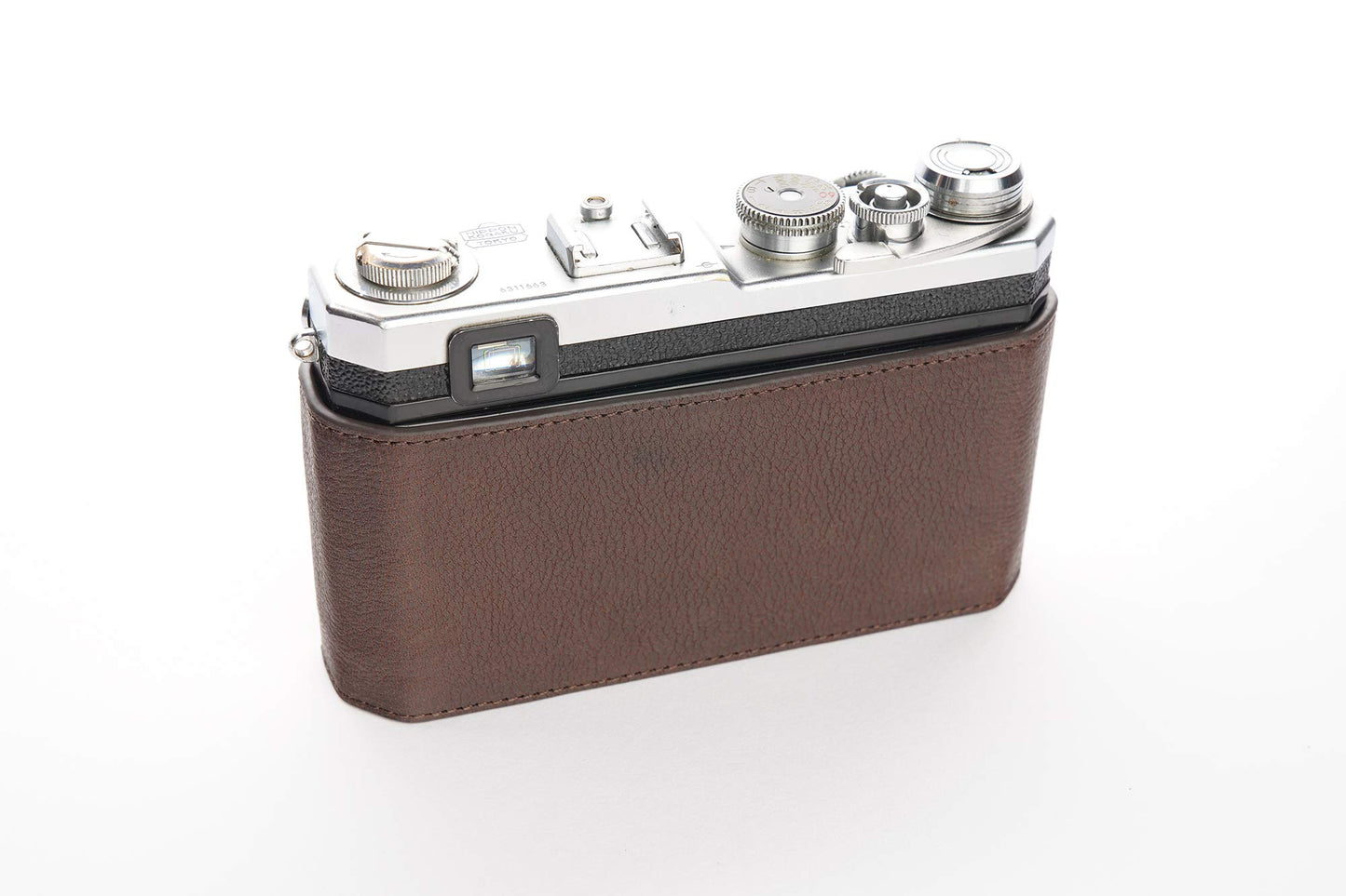 S3 Film Camera Case, BolinUS Handmade Genuine Real Leather Half Camera Case Bag Cover for Nikon S3 Film Camera with Hand Strap (Coffee)