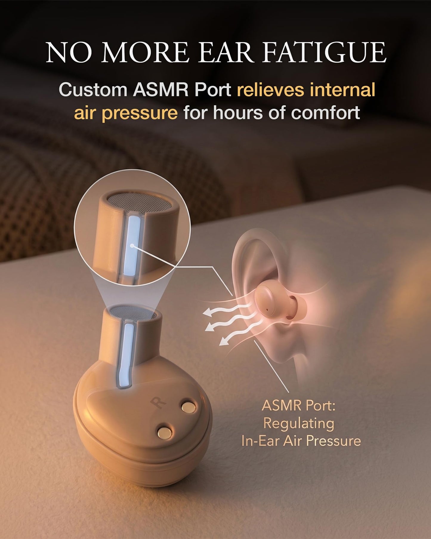 Final Audio ZE500 True Wireless ASMR Earbuds - Ultra-Compact Bluetooth Sleep Earbuds for Side Sleepers, 3D Binaural Sound, Zero Ear Pressure, Custom
