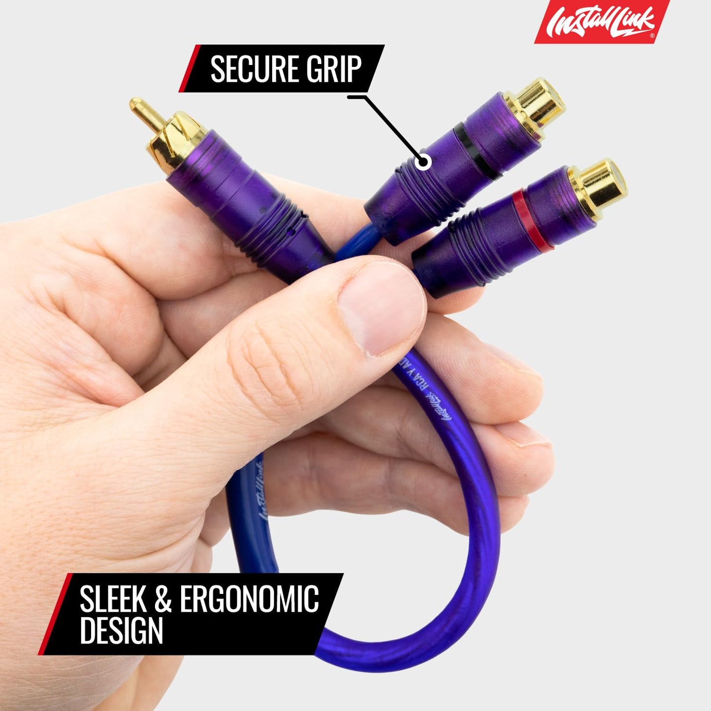 Install Link RCA Audio Cable for Subwoofer or Stereo Cable, Y Adapter 1-Male to 2-Female Splitter, 2pk