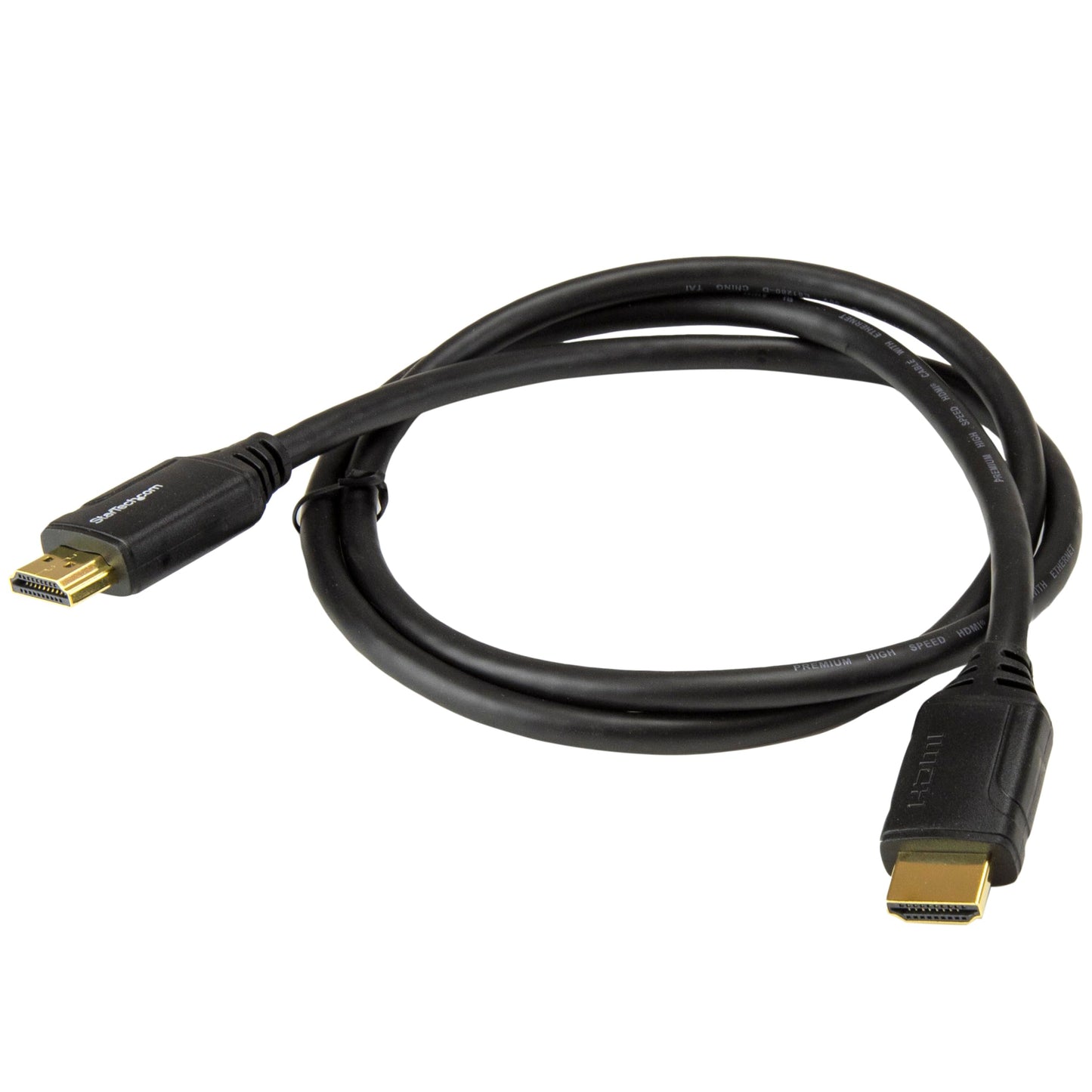 StarTech.com 3ft (1m) Premium Certified HDMI 2.0 Cable with Ethernet - High Speed Ultra HD 4K 60Hz HDMI Cable HDR10 - HDMI Cord (Male/Male Connectors)