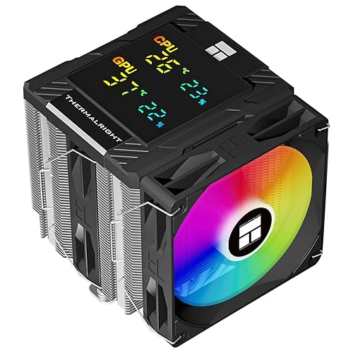 Thermalright Peerless Assassin 120 Digital ARGB Black CPU Cooler Air with 6X6mm Heatpipes, Magnetic Display Board Top Cover, Heatsink, for AM4/AM5