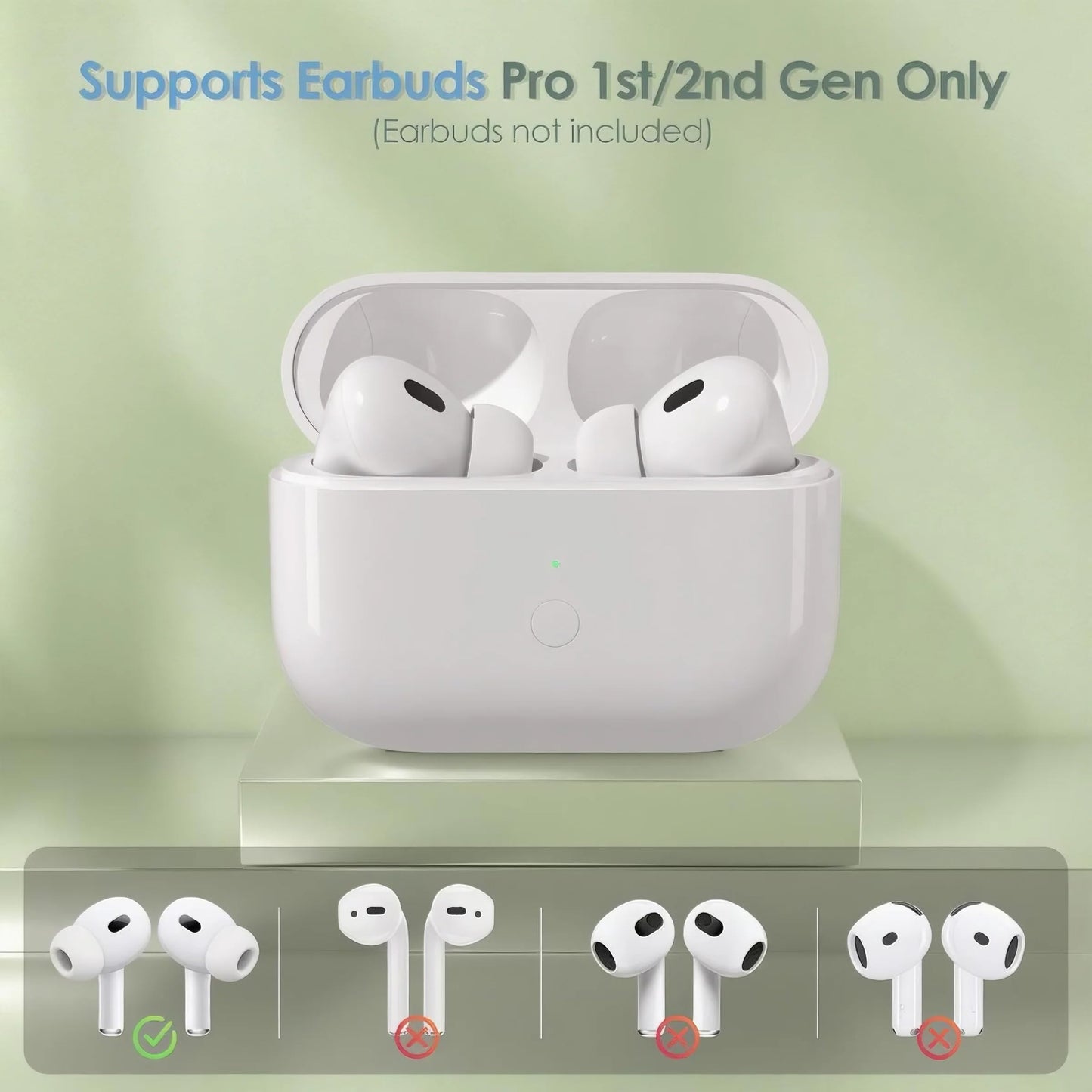 Wireless Charging Case Replacement Compatible with AirPod Pro 1st & 2nd Generation, Upgraded Replacement Charger case with Air Pod Pro 2, Upgraded