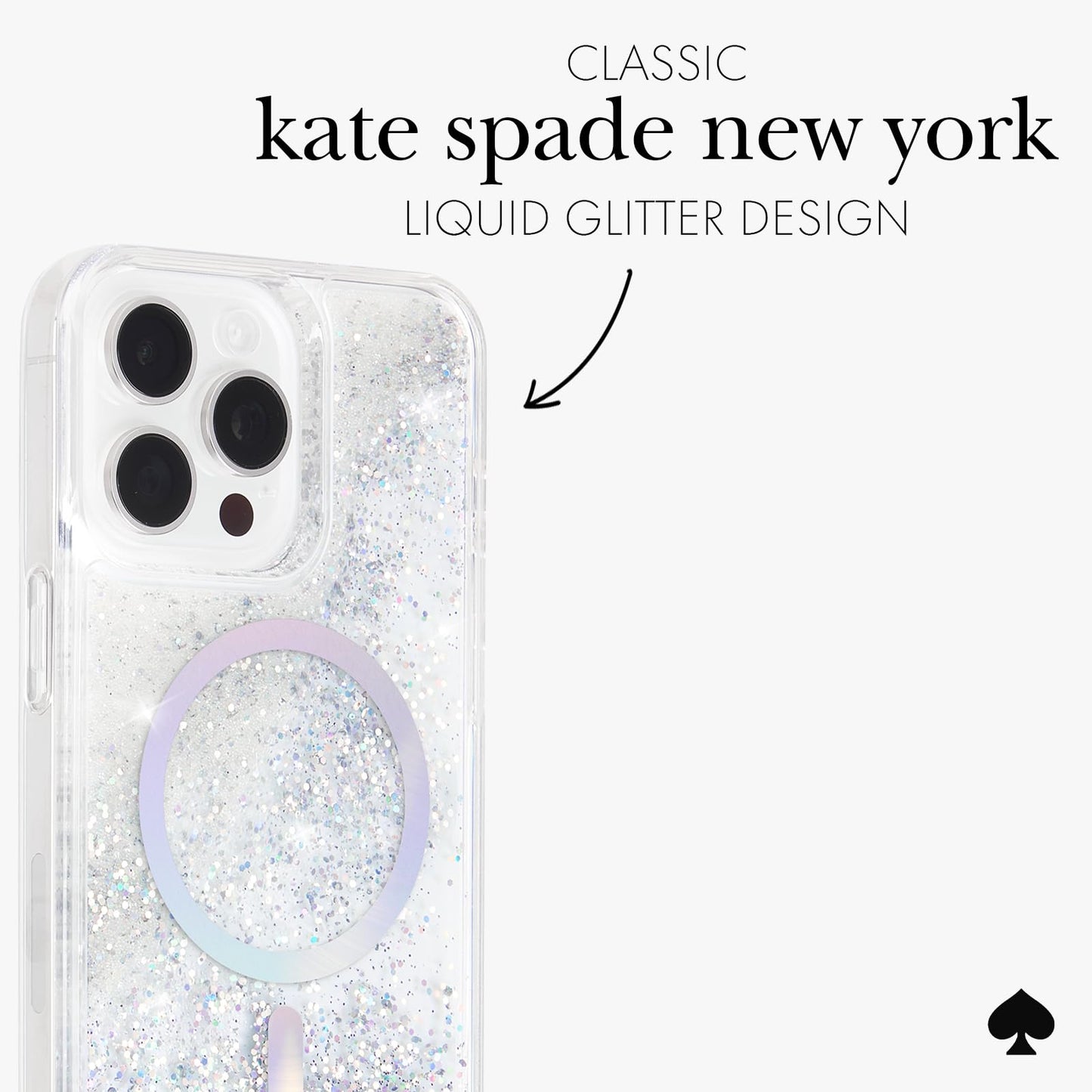 kate spade new york iPhone 15 Pro Max Case - Liquid Glitter Iridescent