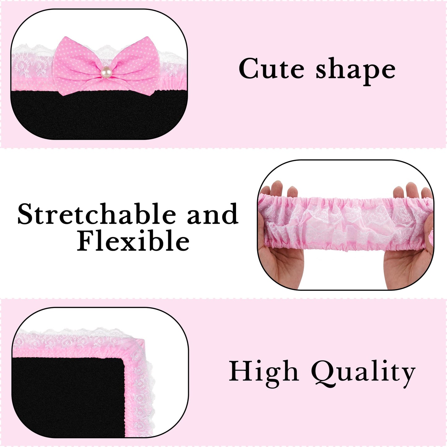 ReignSword 2 Pack Cute Computer Monitor Cover, 23''-26'' Elastic Monitor Dust Cover with Bow Knot, Lovely Monitor Accessories Screen Monitor