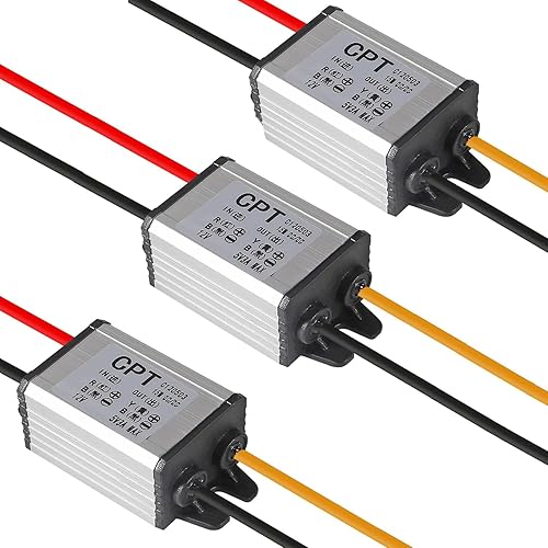 3PCS 12V to 5V DC Converter 3A 15W Waterproof Voltage Regulator Buck Converter 12V to 5V DC Converters Car Power Voltage for Car Truck
