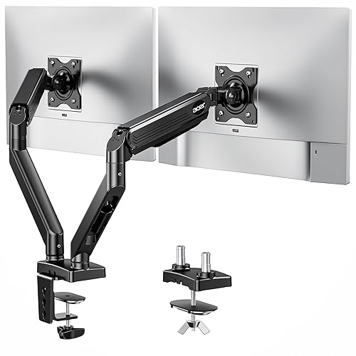 Acer Dual Monitor Arm, Computer Desk Arm with VESA Mounts for 17-32? Screens, Fully Adjustable Gas Spring Monitor Stand, C-Clamp and Grommet Mounting