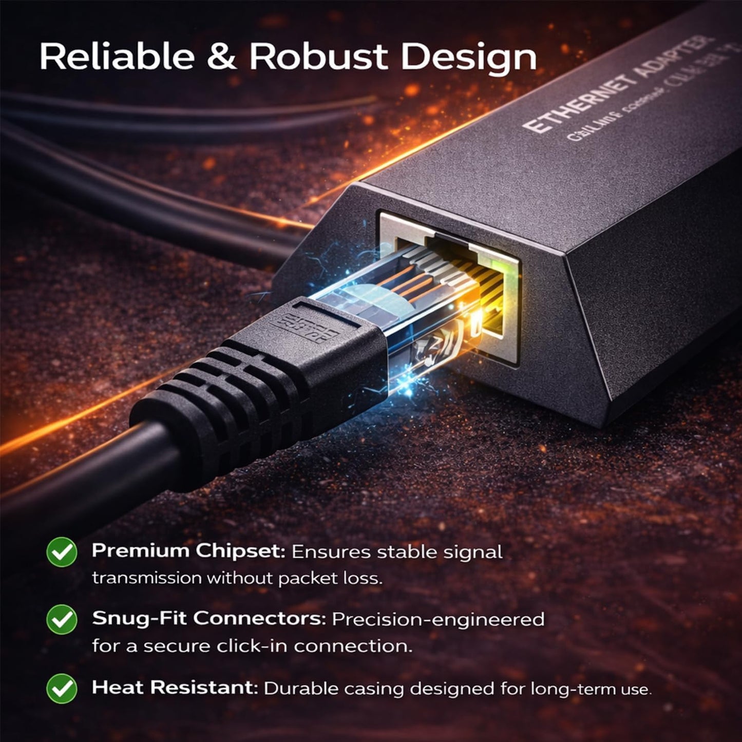 HVMKSR Starlink Ethernet Adapter for Gen 2 / V2 Rectangular Satellite, Gigabit RJ45 Wired Network Interface, High-Speed & Stable External Connection