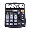 CATIGA 12 Digit Desk Calculator, Desktop Calculators with Large LCD Display & Big Buttons, Dual Power Solar & Battery, Standard Basic 4 Function