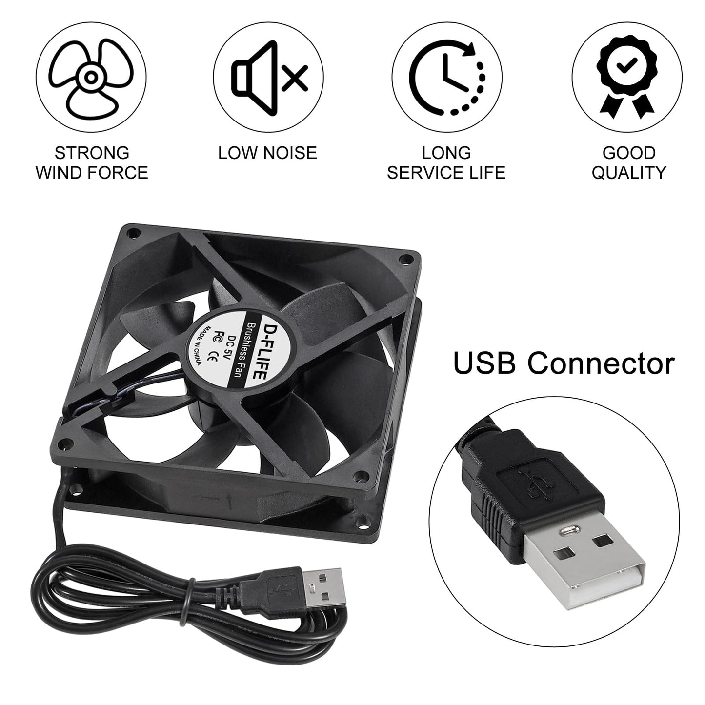 4pcs 9225 92mm x 92mm x 25mm DC 12V 2Pin Computer Fan High Speed Muffin Fan Cooling Fan,UL-Certified for 3D Printer Computer Case Fan (Double Ball