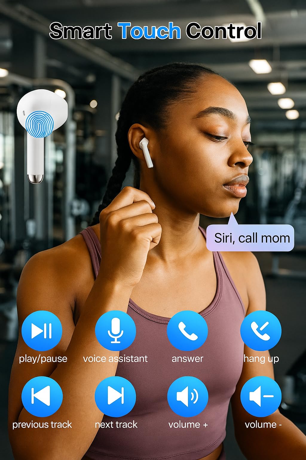 CBTek Wireless Bluetooth Earbuds, Seamless with Any iPhone and Android, Built-in Mic with Charging Case, Deep Bass, 40 Hours Playtime, Hand-Free