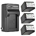 Kastar 3-Pack Battery and AC Wall Charger Replacement for Panasonic HC-W580K, HC-W580GK, HC-W580MGK, HC-W850, HC-W850EB, HC-W850M, HC-W850GK