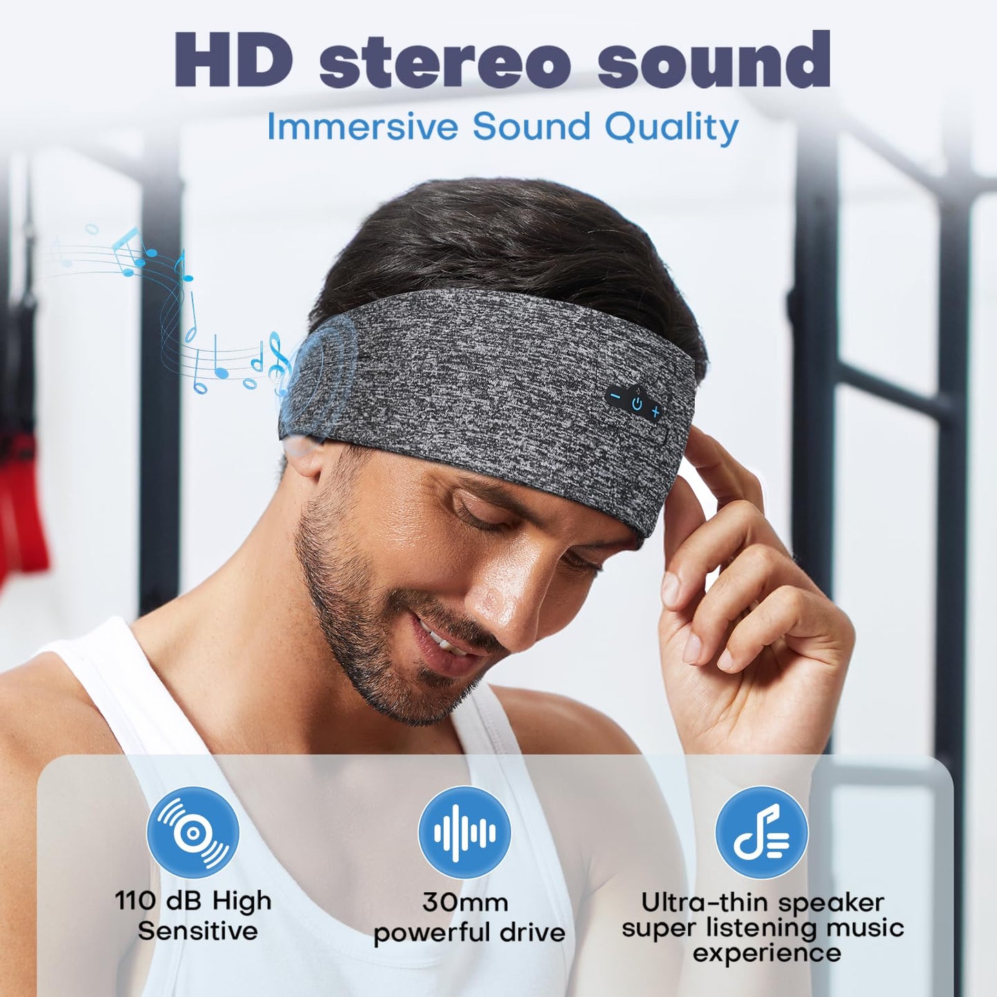 TOPIEI Sleep Headphones Bluetooth Headband for Side Sleeper, 17H Playtime, Wireless Headband Headphones with HD Stereo Speakers…