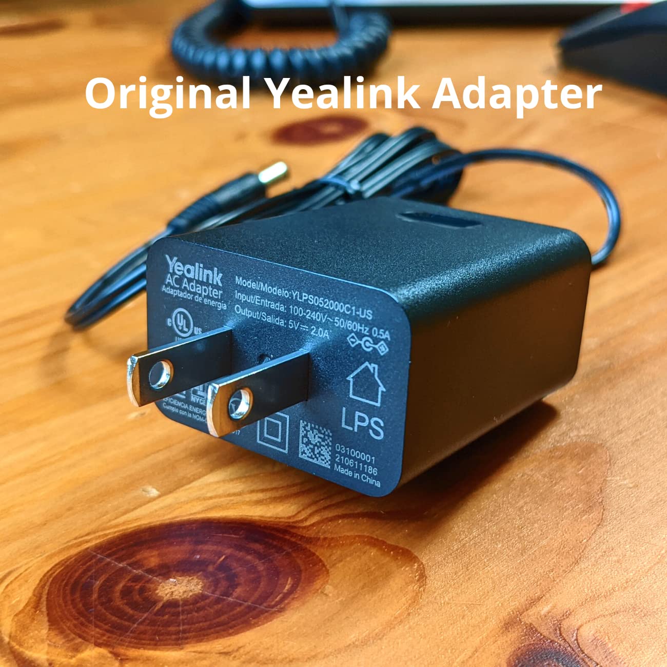 Yealink PS5V2000US Power Supply Adapter 5V 2A - Compatible with Yealink SIP Phones: T54W, T29G, T46S, T46U, T48S, T48U, T52S, T54S, T56A, T58V, T58A
