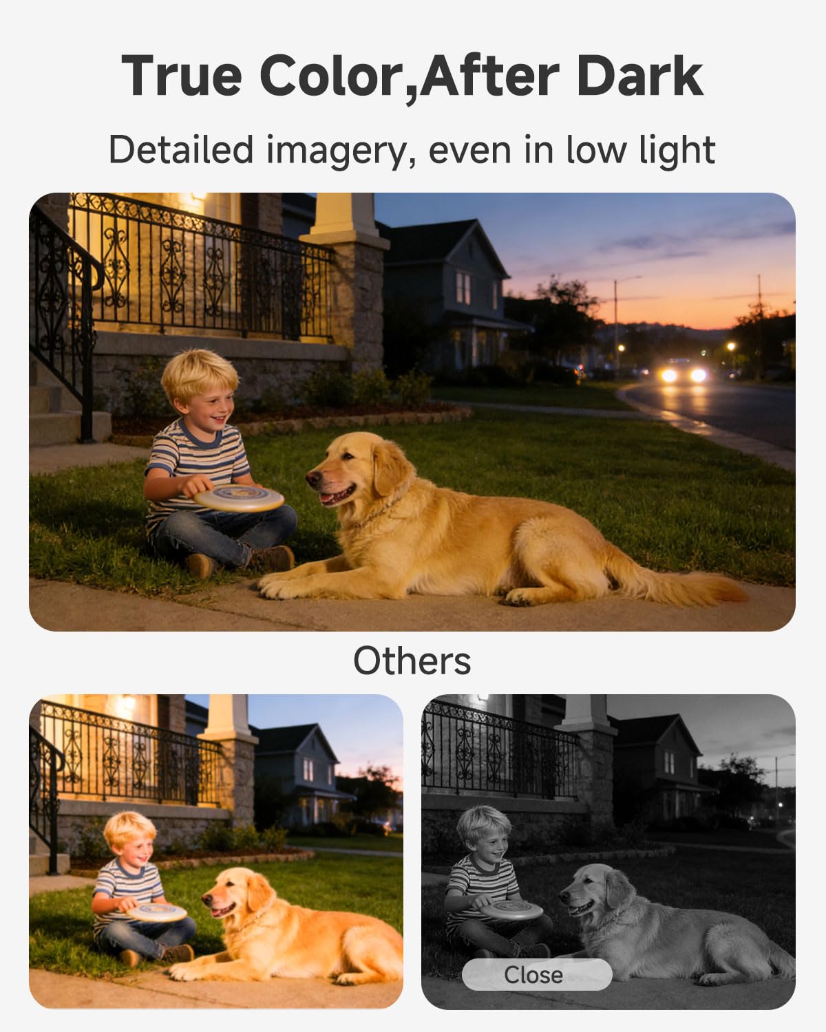 Noorio 2K 4MP Window Camera, 2.4GHz & 5GHz WiFi Indoor Cameras for Home Security with AI Person & Motion Detection, Blacklight Full Color Night