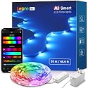 Lepro SE1 AI Smart LED Strip Lights - 65.6ft RGB Color Changing Light Strips with APP Control, AI Generated Lighting, Music Sync, 2.4GHz Wi-Fi