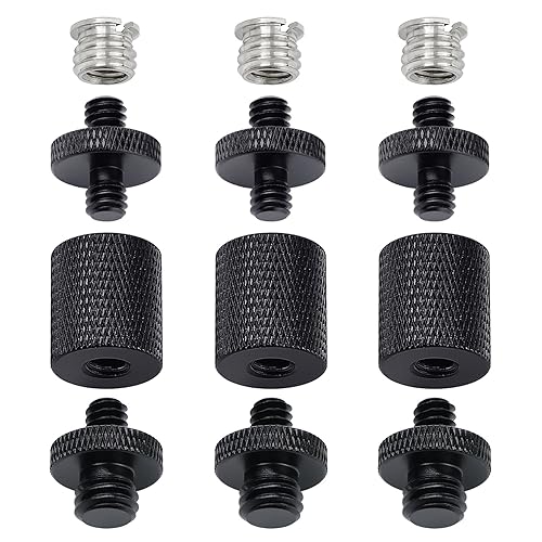 12 Pcs 1/4" & 3/8" Camera Screw Adapter Set - DSLR, GoPro, Flash & Light Stand Mounts
