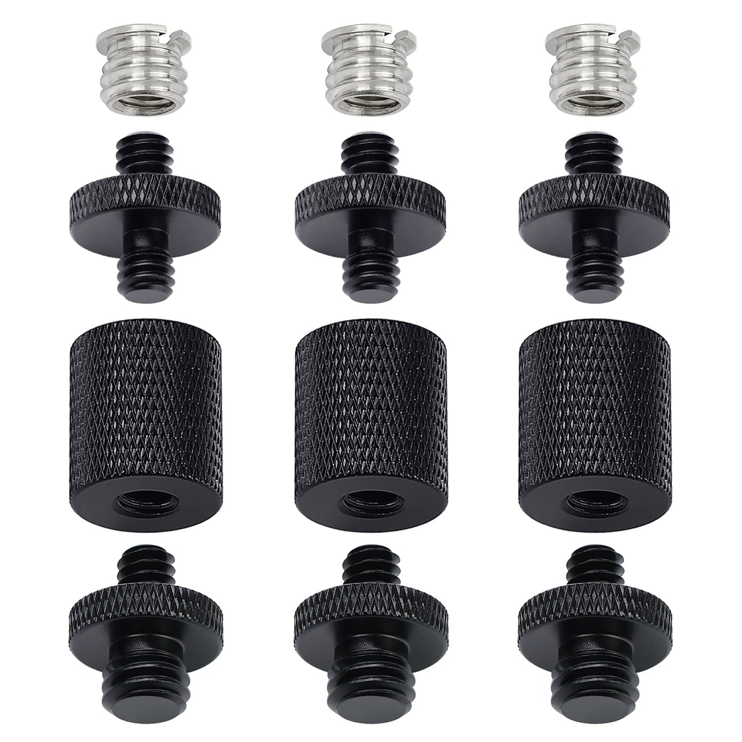 12 Pcs 1/4" & 3/8" Camera Screw Adapter Set - DSLR, GoPro, Flash & Light Stand Mounts
