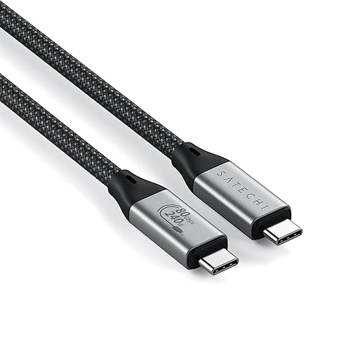 Satechi USB4 V2 Pro Cable, USB C Cable 1.2m/ 3.9ft, up to 120Gbps Data Transfer, 240W Power Delivery, 8K Display, Thunderbolt 5/4/3 Compatible,
