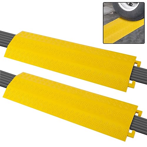 Pyle Durable Cable Ramp Protective Cover - 2,000 lbs Max Heavy Duty Drop Over Hose & Cable Track Protector, Safe in High Walking Traffic Areas, Cable