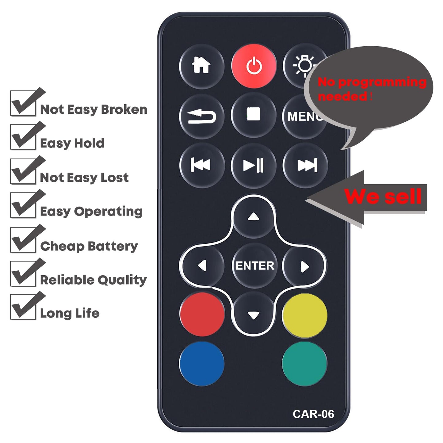 Replacement Remote Control for Honda Pilot Elite/Touring/EX-L Rear Entertainment DVD 39560-THR-A020-M1 39560THRA020 2019 2020 20201 2022 2023