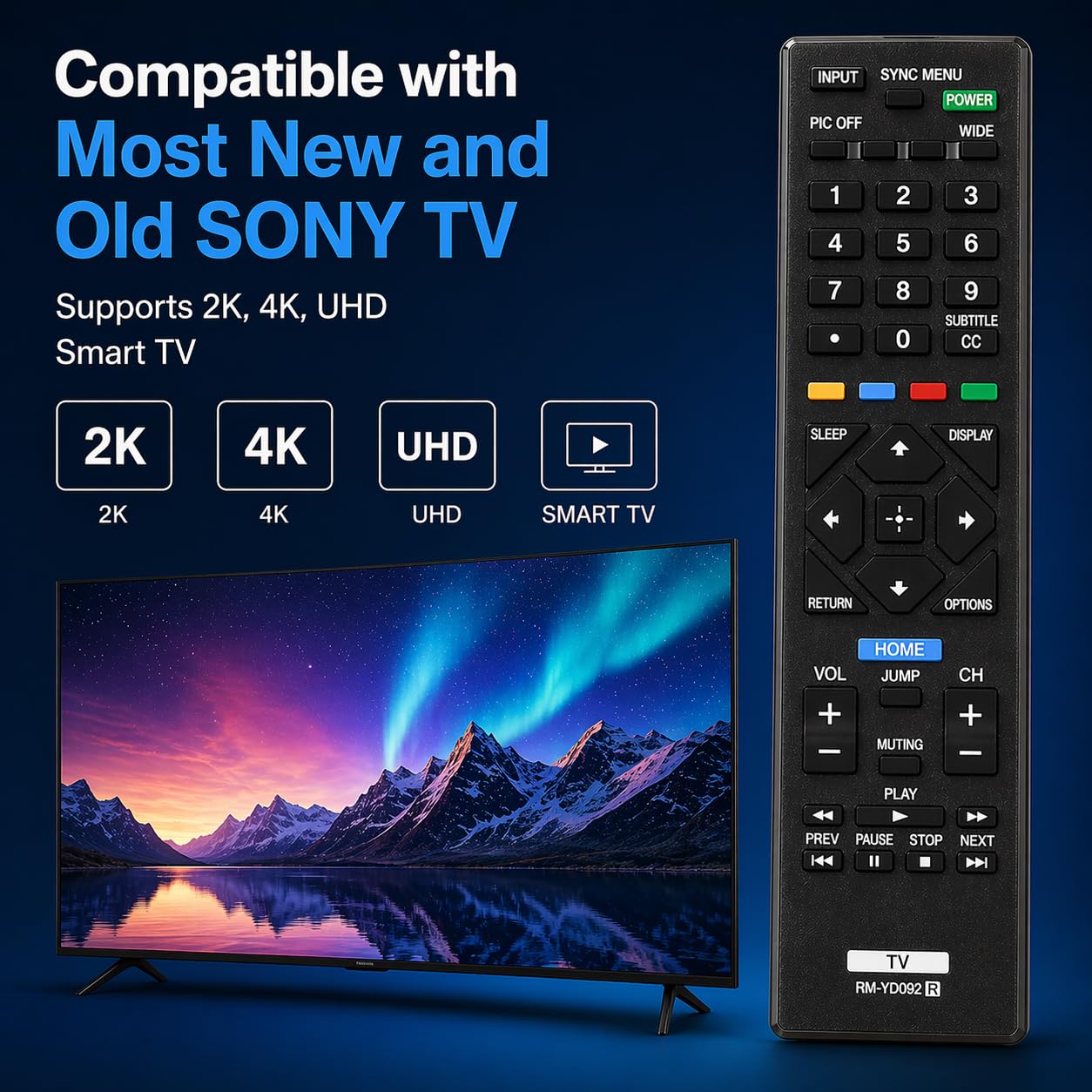 Universal Remote Replacement for All Sony LCD LED TV and Bravia TVs