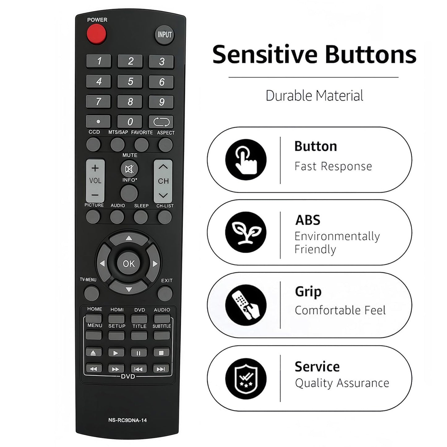 Replacement Remote Control for Dynex TV-5620-82 HTR-274E DX-LDVD22-10A DX-LDVD19-10A DX-LTDVD22-09 DX-LTDVD19-09 DX-LTDVD20 LCD HDTV/DVD