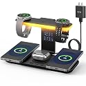 2026 YiJYi Dual Magnetic Wireless Charger for Samsung, 7 in 1 for Samsung Charging Station,45W Dual Phone with Two Light Styles Light & Clock,for