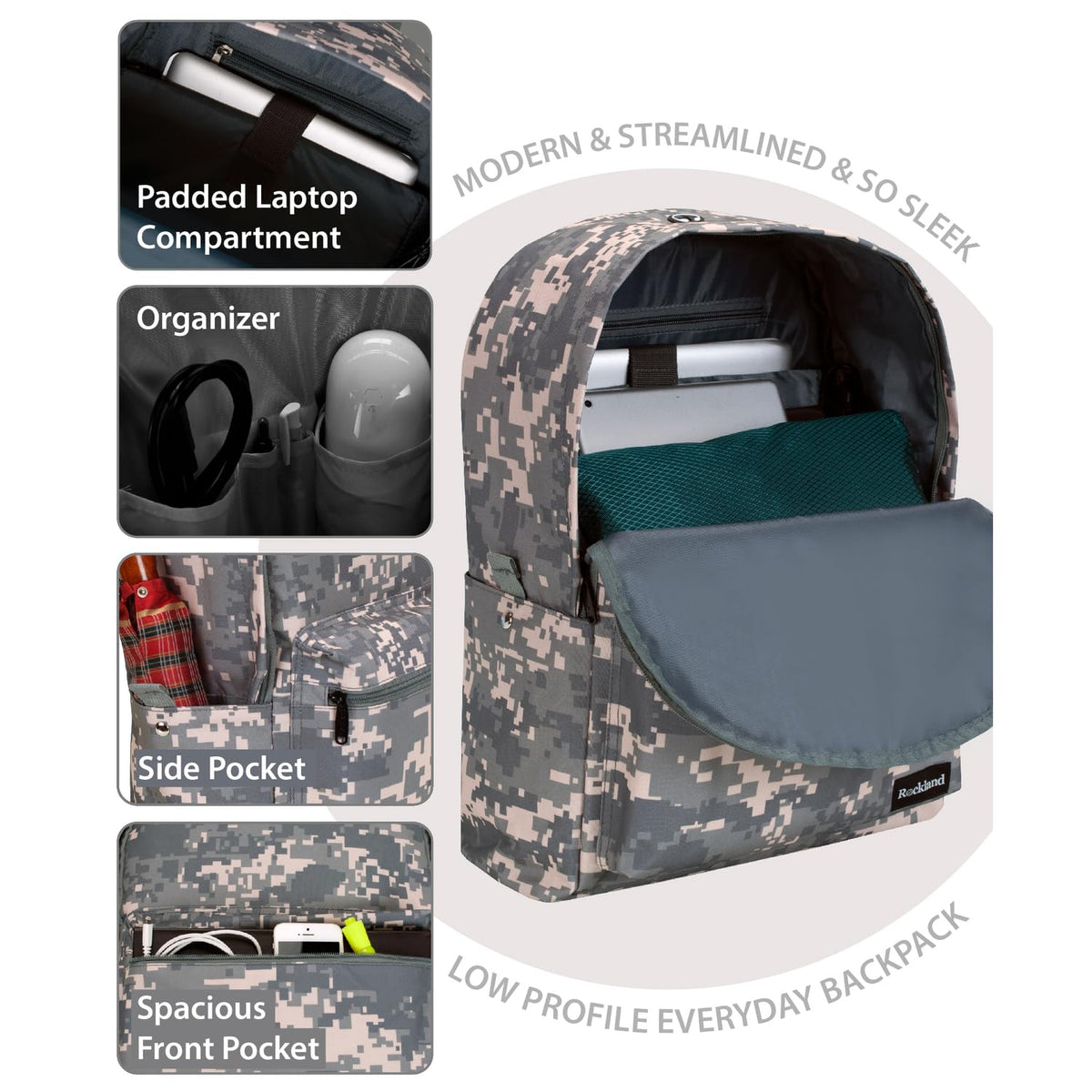 Rockland Classic Laptop Backpack ACU Camo