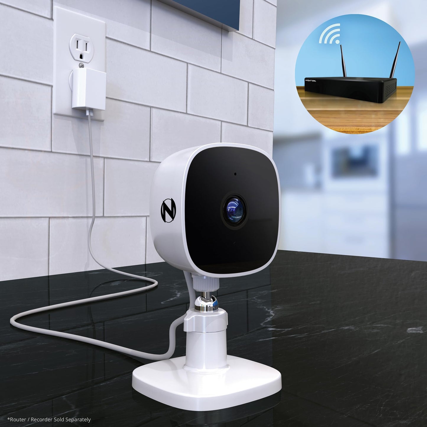 Night Owl Indoor Plug-in Wireless 1080p Deterrence Cameras with 2-Way Audio (2-Pack)