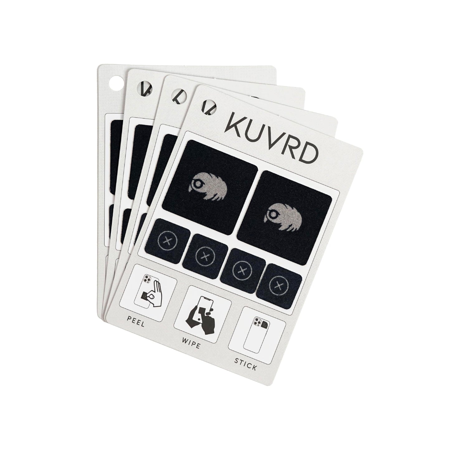 KUVRD Waterbear - Universal Screen Cleaners - Teeny Tiny Cleaning Tools for Your Lenses & Screens - 4-Pack - (4 Patch Sets)