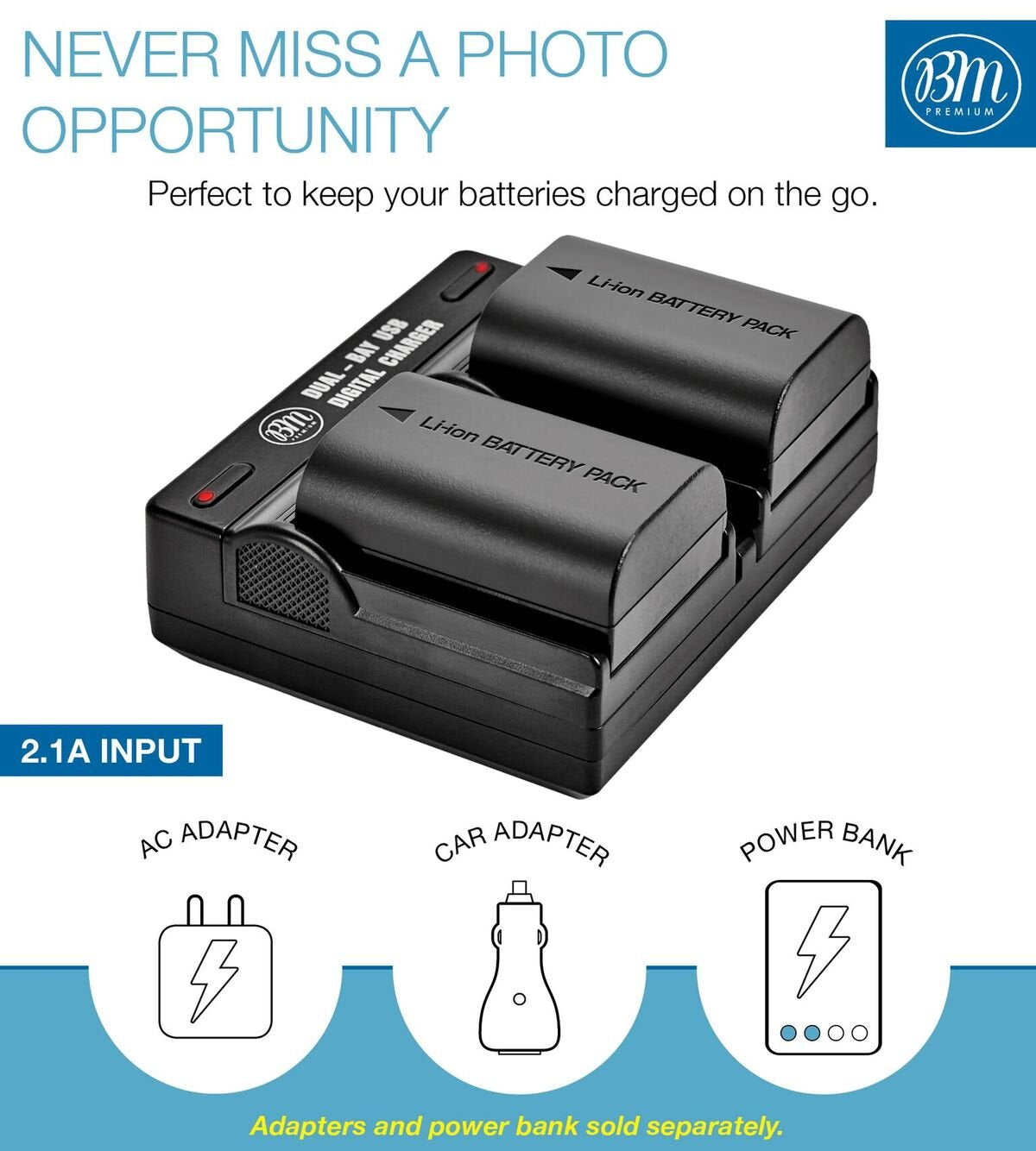 BM 2-Pack of LP-E6N Batteries and Dual Battery Charger for Canon EOS R, 90D, 60D, 70D, 80D, 5D II, III, IV, 6D, 7D, 7D Mark II, XC10, XC15 Cameras