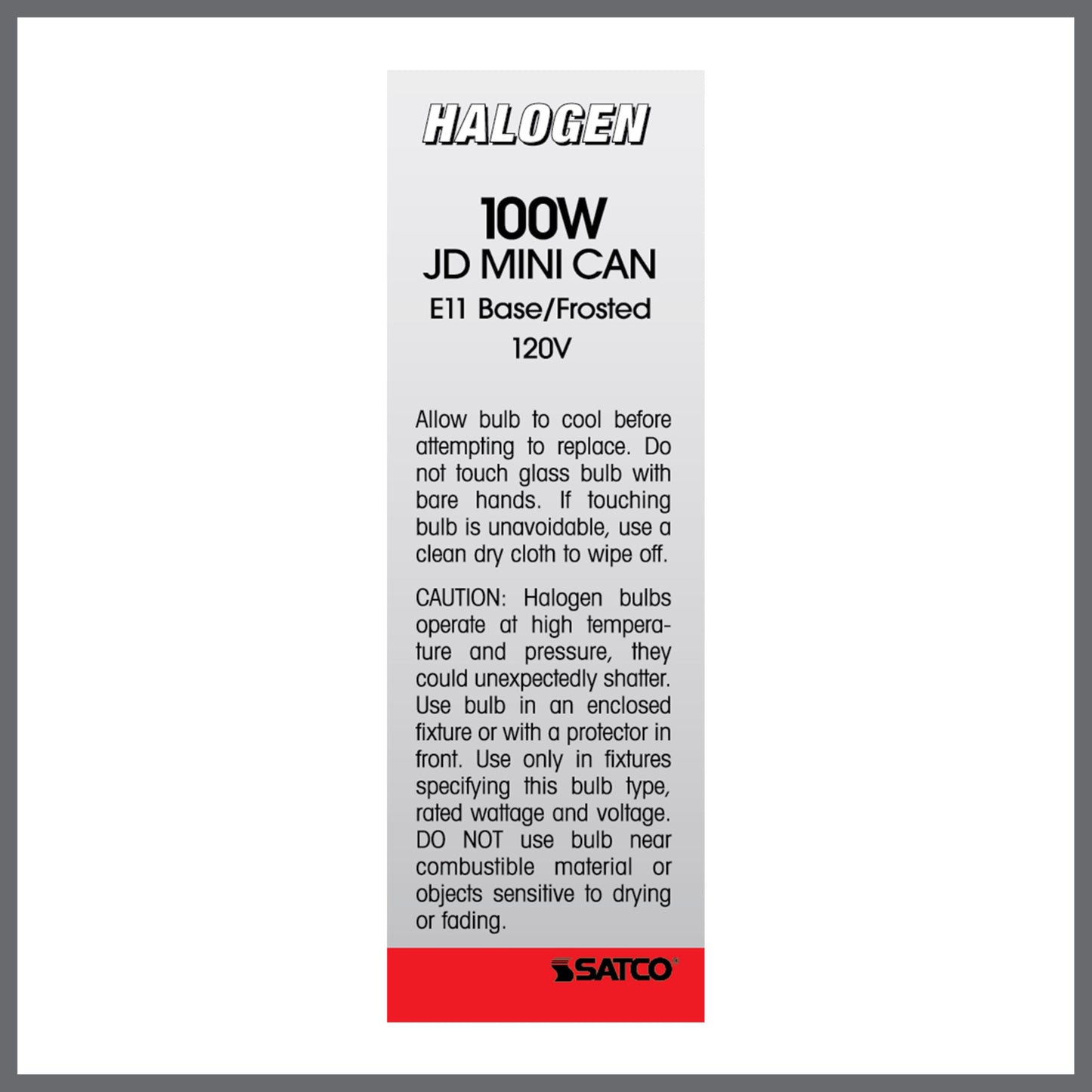 Satco S1916 120V 100-Watt T4 E11 Base Light Bulb, Frosted