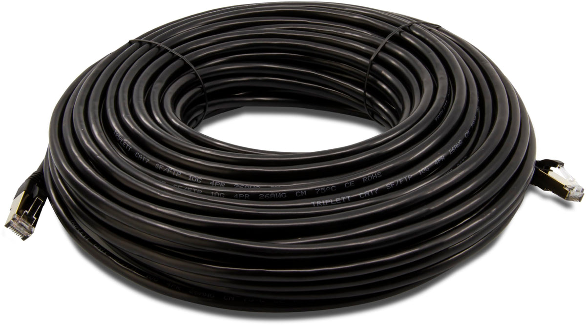 Triplett 100' Black CAT7 Stranded Patch Cable (CAT7-100BK)