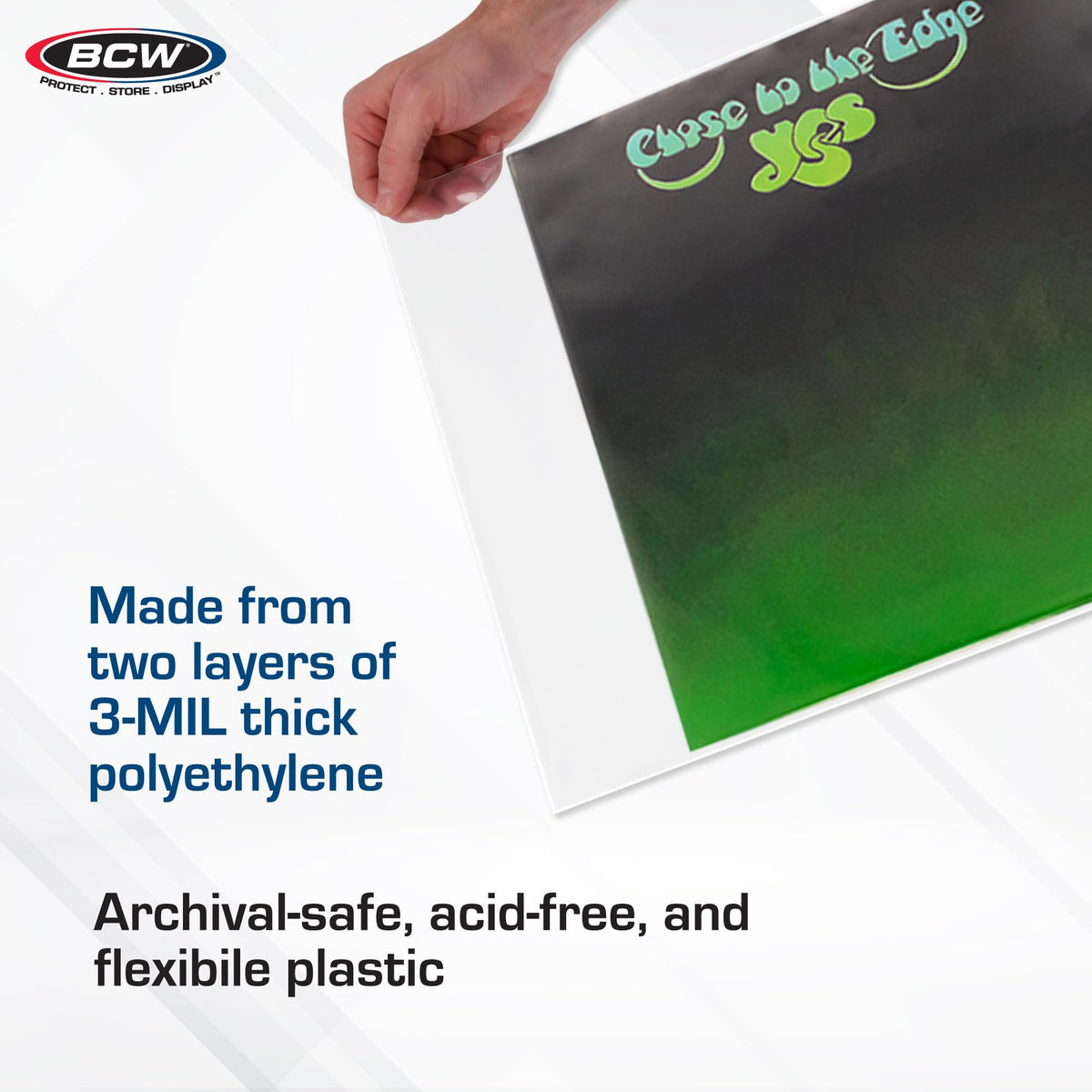 BCW Vinyl Record Sleeves |100-Pack for 12" LPs | Archival-Quality Vinyl Protective Sleeves for Single & Double Albums