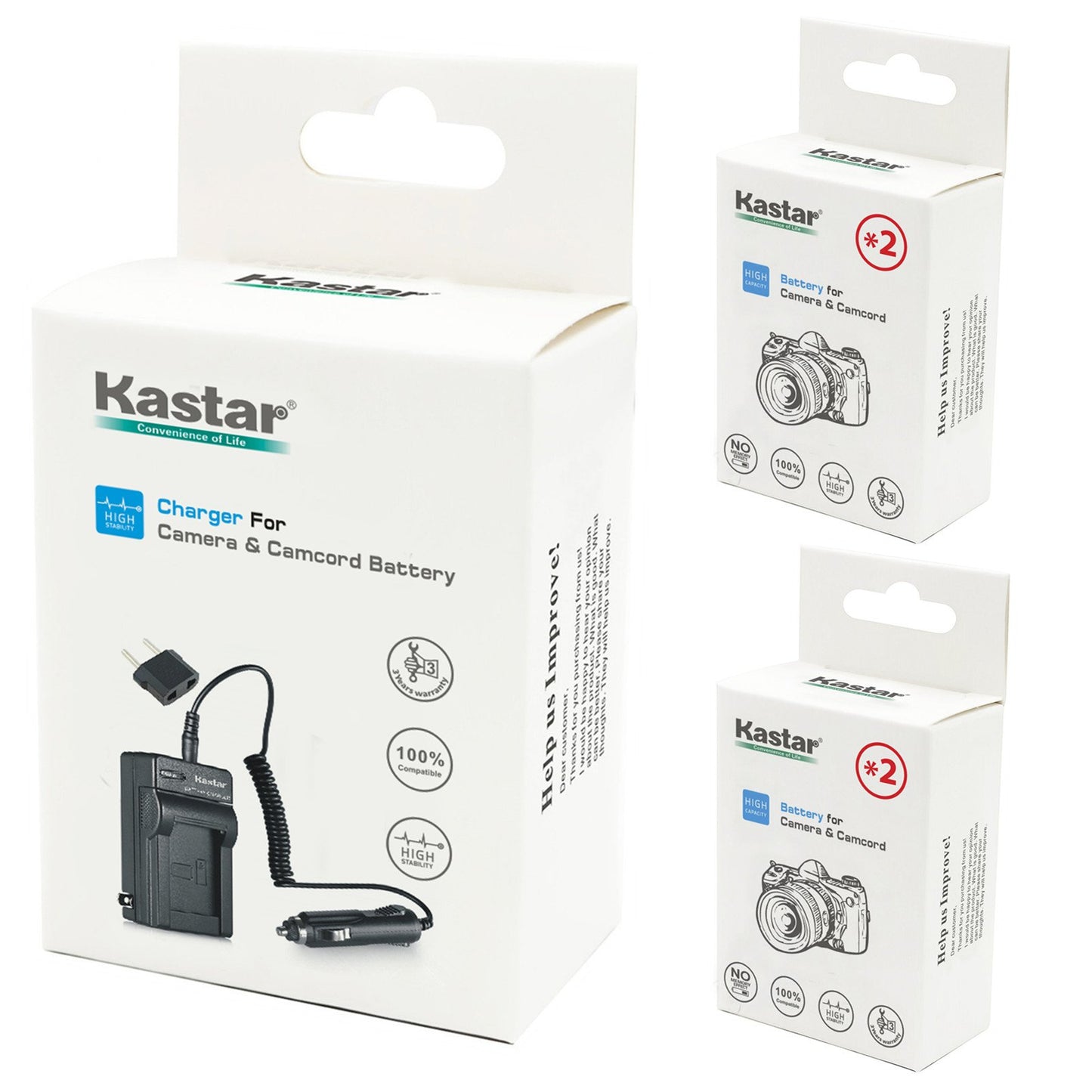 Kastar Battery 3 Pack + Charger for Sony NP-FV30 NP-FV40 NP-FV50 & Sony Handycam HDR-CX380 430V 900 580V 760V HDR-PJ540 650V HDR-PV710V 790V 810