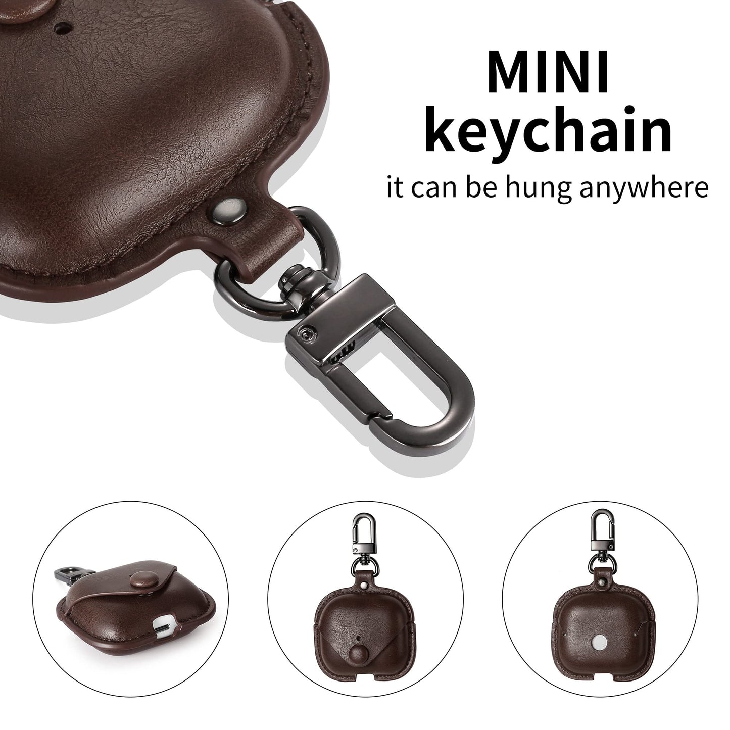 MODOS LOGICOS Case Cover for Air Pods 3 (2021), Leather Case with Secure Snap-Fastener Compatible with Apple AirPods 3rd Generation Charging Case