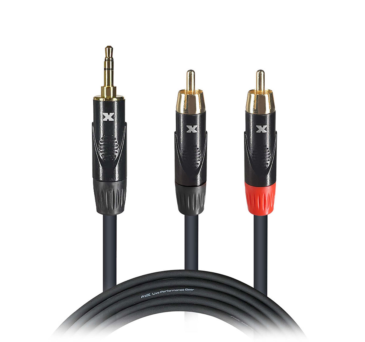 Prox XC-CMR6 6’ Ft High Performance 3.5mm 1/8” Mini TRS to Dual RCA-M Unbalanced Y-Cable