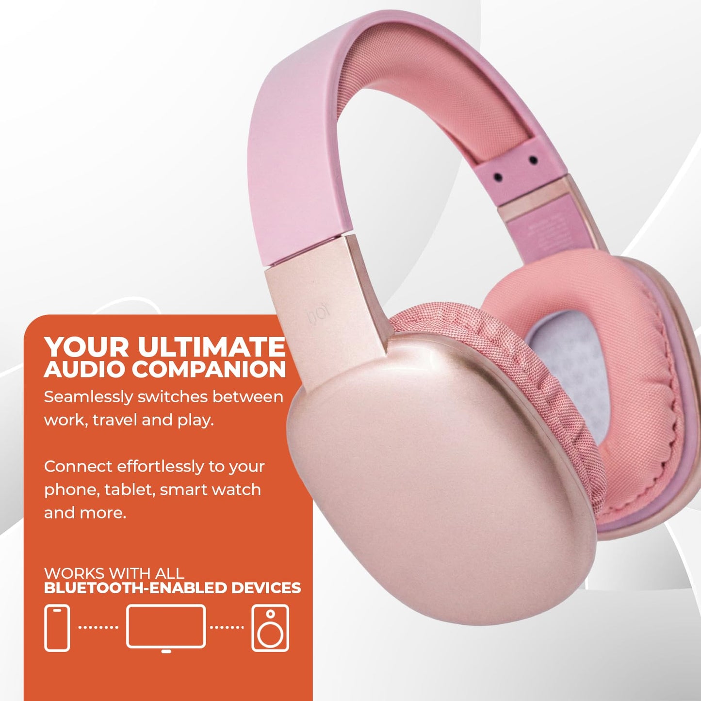 iJoy Ultra Wireless Over-Ear Bluetooth Headphones with Mic, Up to 10 Hours Playtime, Bluetooth Headset 33Ft Range with Backup AUX Cable & SD Slot…