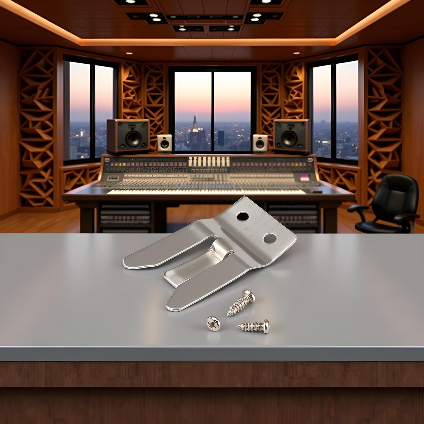 1Pc Silver Metal Mic Holder/Clip Cb Mic Holder- Screw in Screws Included Pull Up to Re Microphone Clips Accessories Musical Instruments
