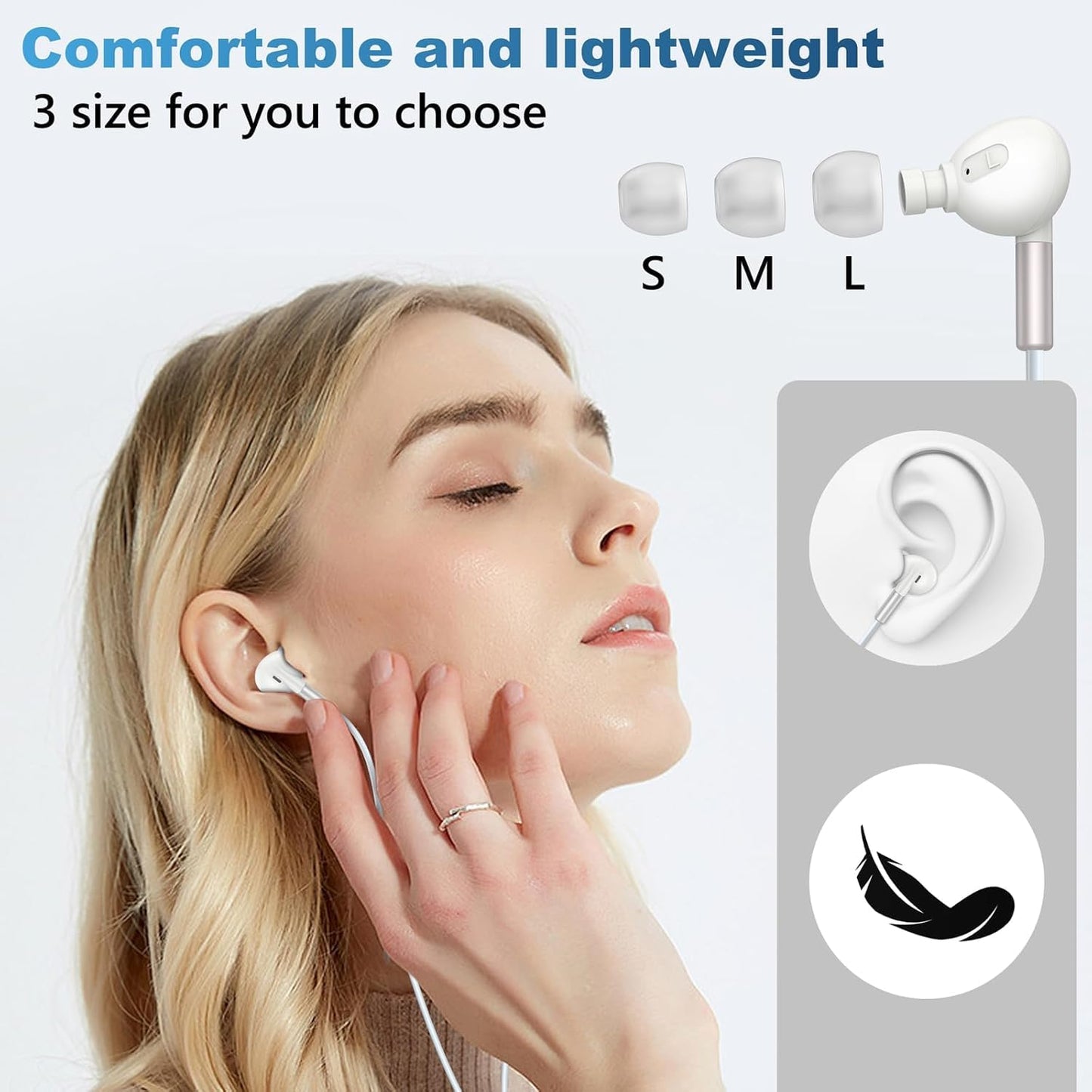 Wired Earbuds USB C Headphones for iPhone 16 15 Pro Max Plus iPad Pro, in-Ear Ear BudsType C Earphones Wired with Mic Volume Control Compatible…