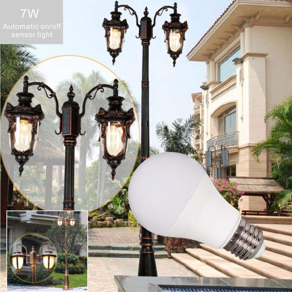 LEDBEFINE Dusk to Dawn Light Bulbs 60 Watt Equivalent, 630 Lumen Energy Efficient Daylight White 7W A19 LED Light Bulb Auto on/Off Photocell Sensor