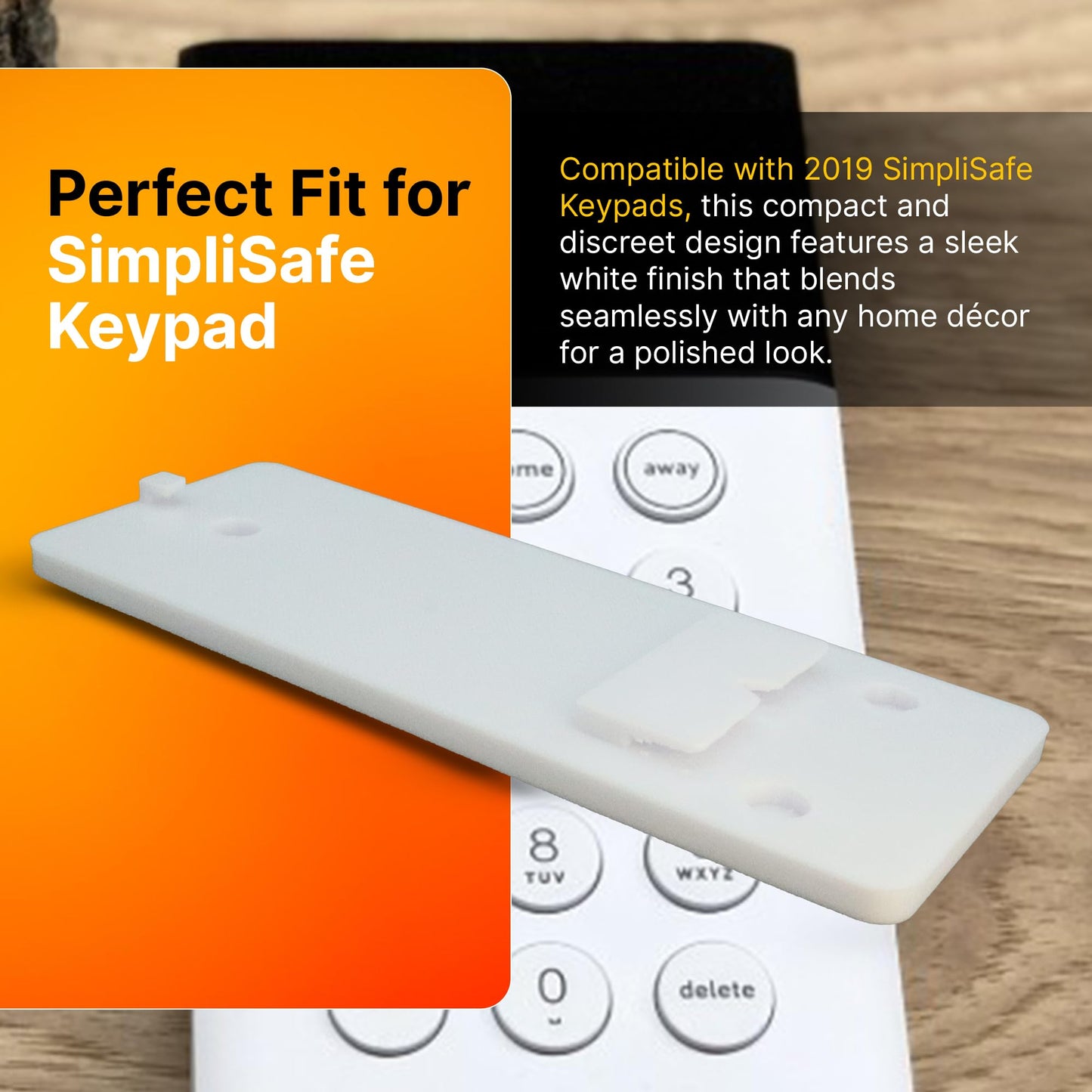 SplashNColor Wall Mount Holder for Simplisafe Keypad - Keypad Wall Bracket for Home Security Keypad - Replacement Bracket for 2019 Models - Durable