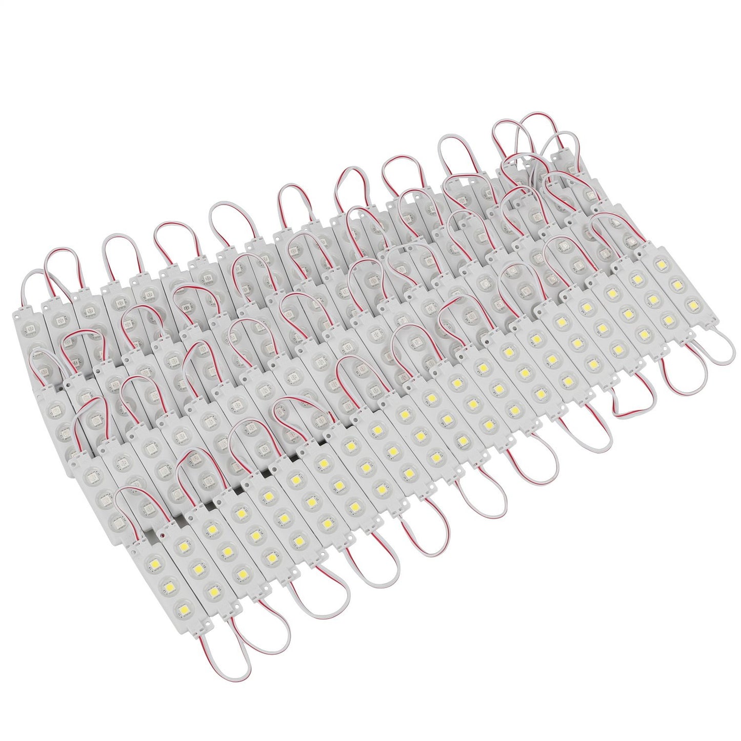 Q QINGCHEN 200 PCS 5050 SMD DC12V Injection 3 LED Module White 0.72W Waterproof Decorative Back Light for Letter Sign Advertising Signs with Tape