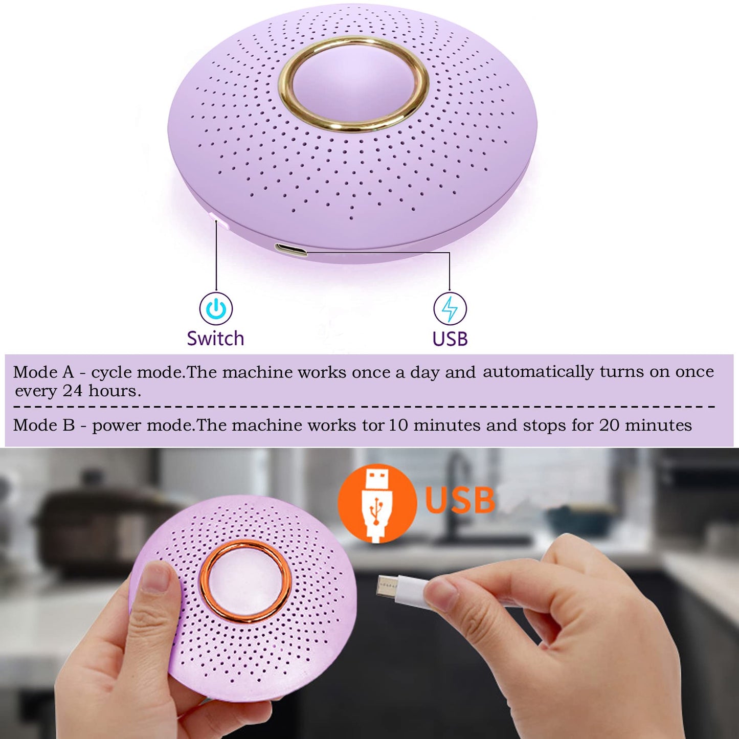 WARMON Refrigerator Deodorizer,Portable USB Rechargeable Refrigerator deodorizer, Outperforms Than Baking Soda and Charcoal Bags,Fridge and Freezer