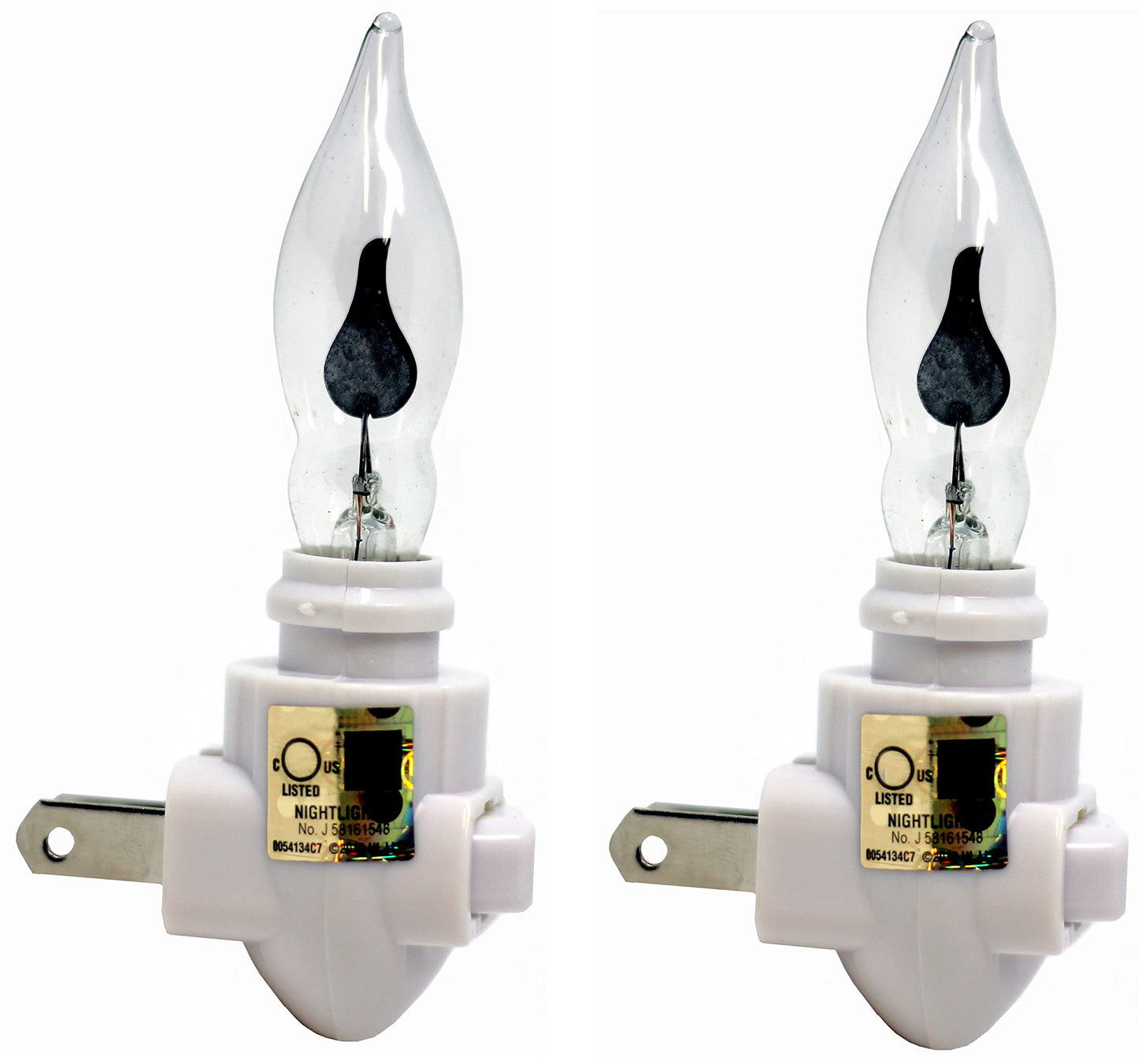 Creative Hobbies Pack of 2 - Plug in Night Light Modules White Plastic Include Flicker Night Light Bulbs, Great for Making Your Own Halloween Fall