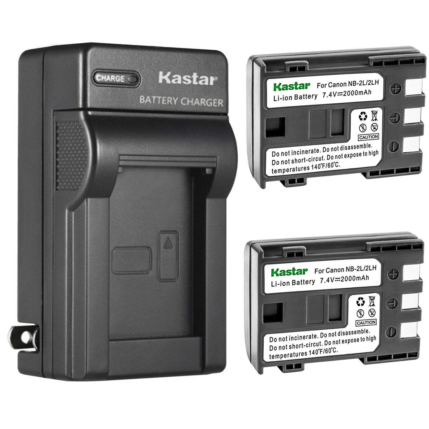 Kastar 2-Pack Battery and AC Wall Charger Replacement for Canon VIXIA HF R11 HFR11, VIXIA HG10, VIXIA HV20, VIXIA HV30, VIXIA HV40, ZR100, ZR200